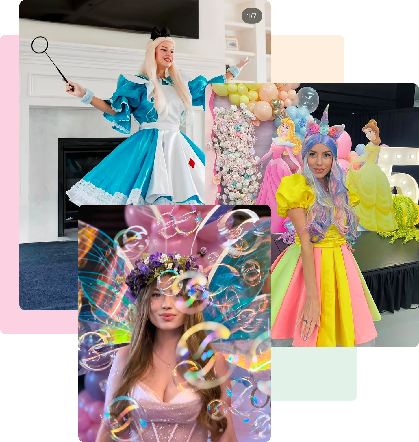 A performer in a storybook character costume